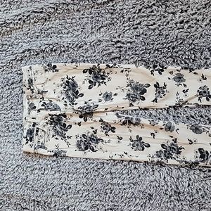 Pinc black and white floral skinny jeans